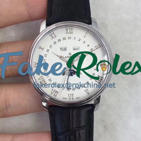 Replica Blancpain Villeret 6654A-1127-55B BF Stainless Steel White Dial Swiss 6654