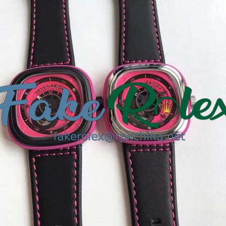 Replica SevenFriday P Series P1B/02 Pink PVD Pink Dial Miyota 82S7