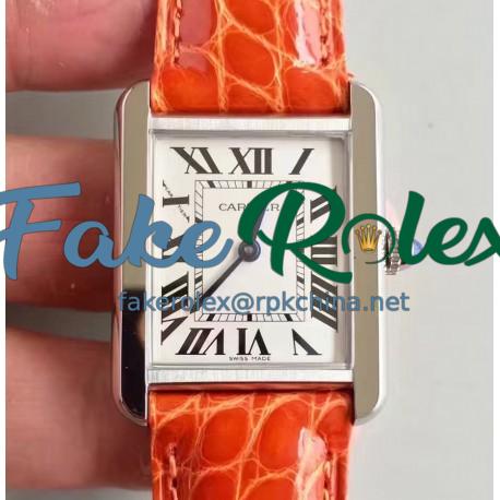 Replica Cartier Tank Solo Ladies W5200003 27MM x 34MM TW Stainless Steel White Dial Swiss Quartz