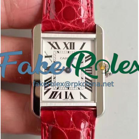 Replica Cartier Tank Solo Ladies W5200003 27MM x 34MM TW Stainless Steel White Dial Swiss Quartz