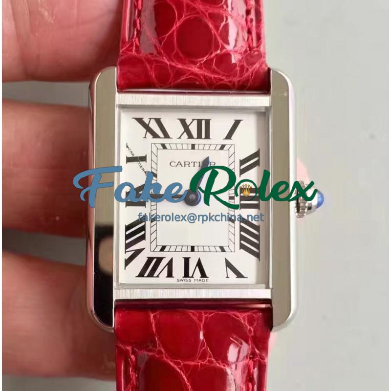 Replica Cartier Tank Solo Ladies W5200003 27MM x 34MM TW Stainless Steel White Dial Swiss Quartz