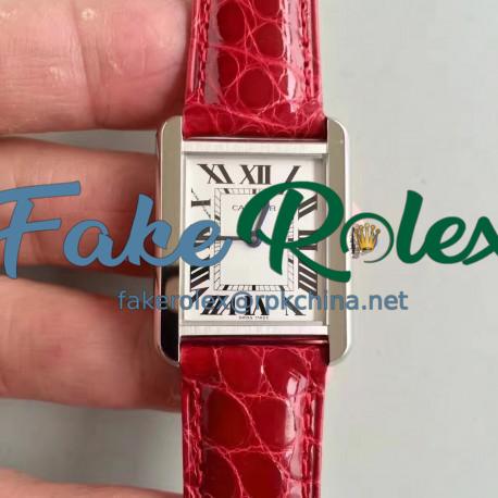 Replica Cartier Tank Solo Ladies W5200005 24MM x 31MM TW Stainless Steel  White Dial Swiss Quartz