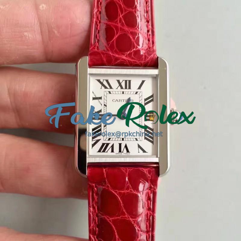 Replica Cartier Tank Solo Ladies W5200005 24MM x 31MM TW Stainless Steel  White Dial Swiss Quartz