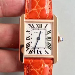 Replica Cartier Tank Solo Ladies W5200003 27MM x 34MM TW Rose Gold White Dial Swiss Quartz