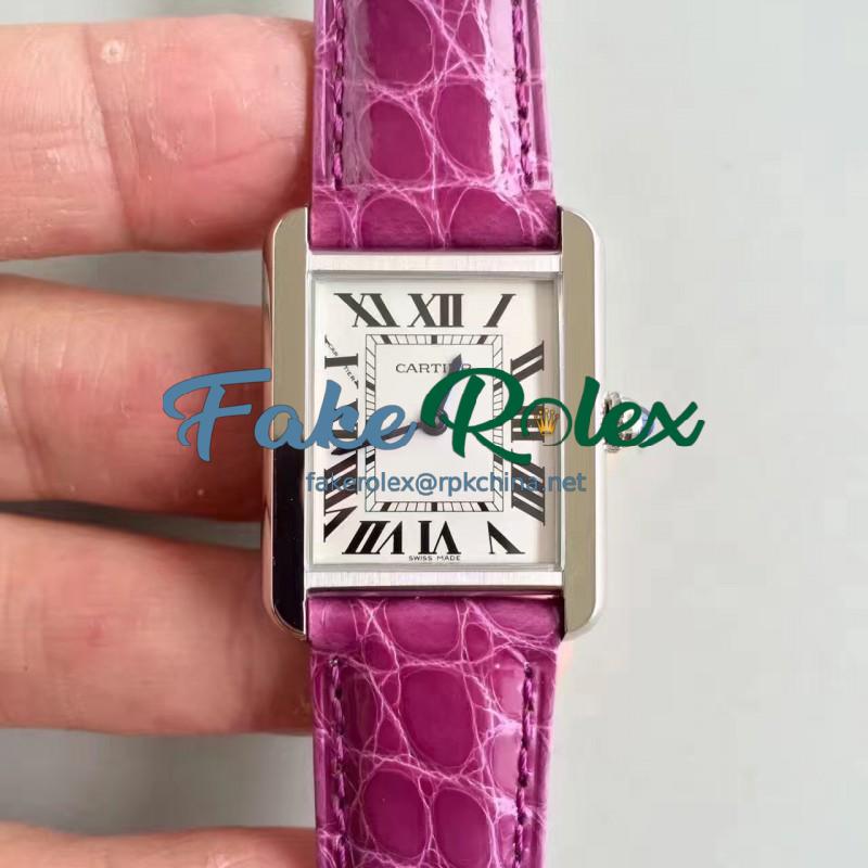 Replica Cartier Tank Solo Ladies W5200005 24MM x 31MM TW Stainless Steel White Dial Swiss Quartz