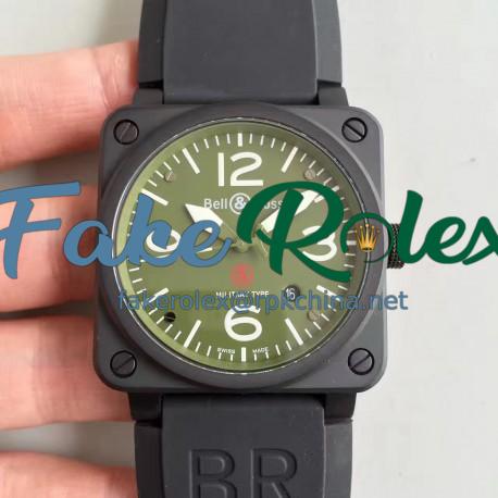 Replica Bell & Ross Aviation Military Type BR 03-92 ZF PVD Green Dial M9015