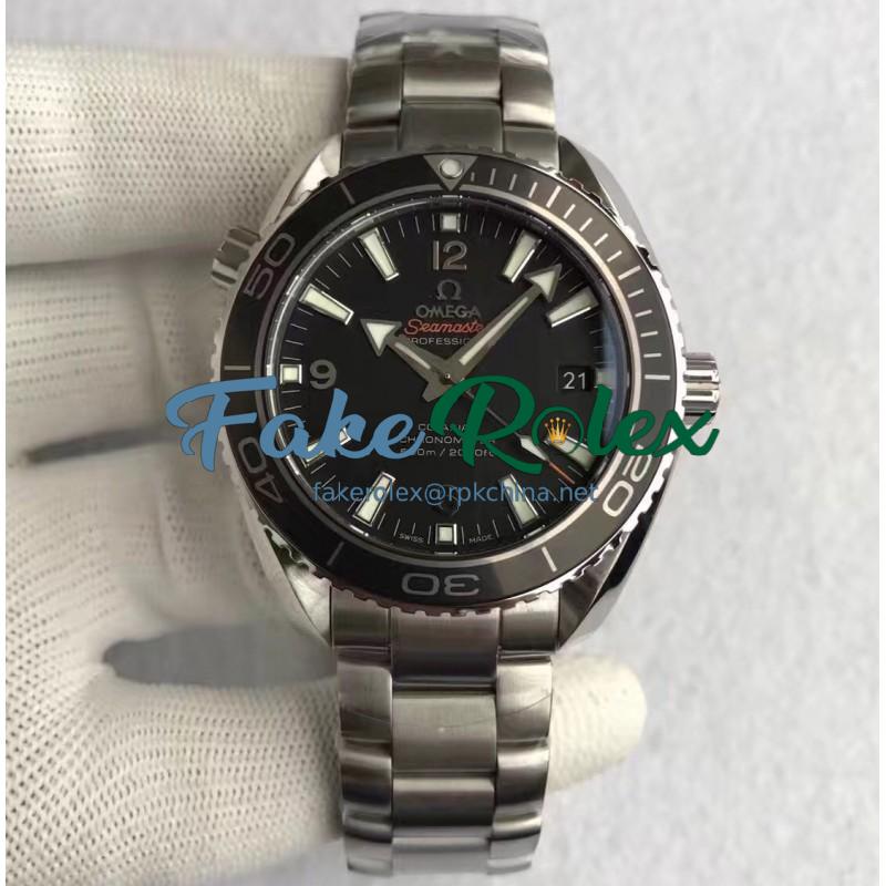 Replica Omega Seamaster Planet Ocean 42MM Stainless Steel Black Dial Swiss 8500