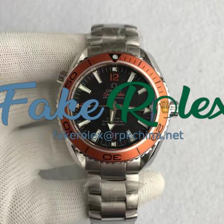 Replica Omega Seamaster Planet Ocean 45MM Stainless Steel Black Dial Swiss 8500