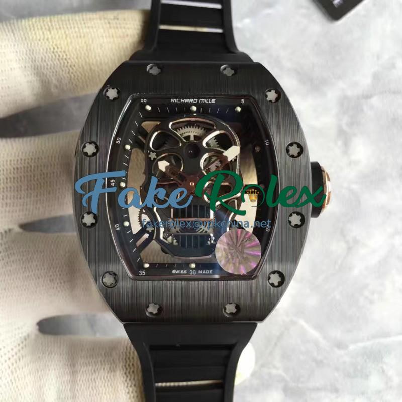 Replica Richard Mille RM052 KV Black Ceramic Black Skull Dial M6T51