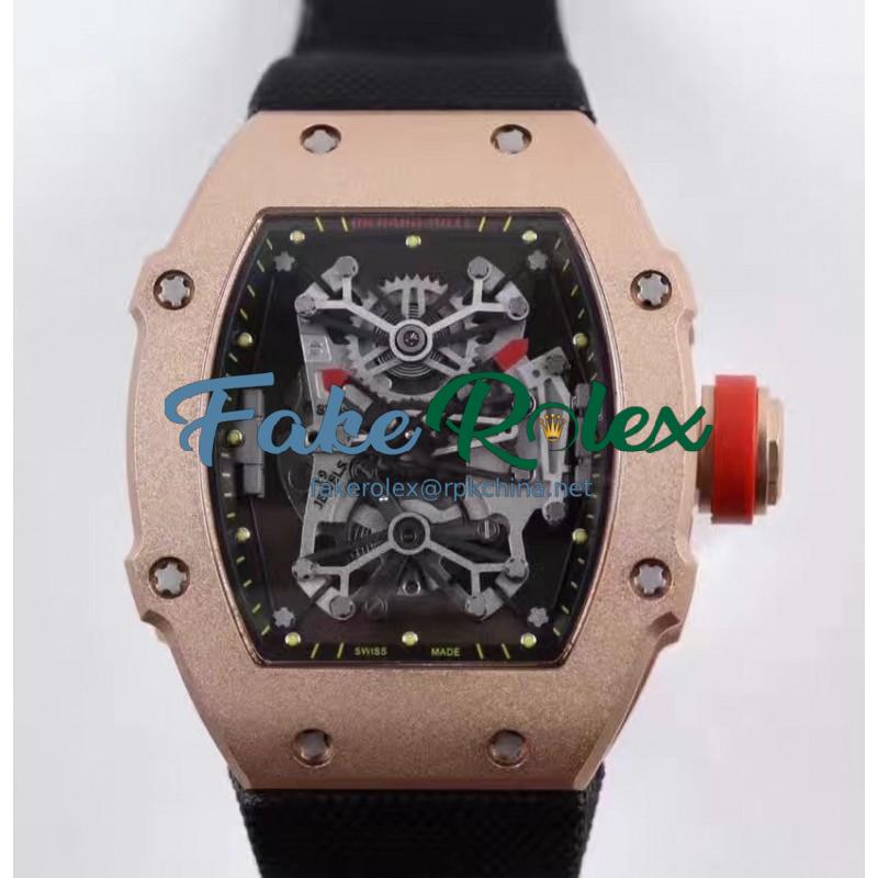 Replica Richard Mille RM27-01 Rafael Nadal Rose Gold Black Dial M9015