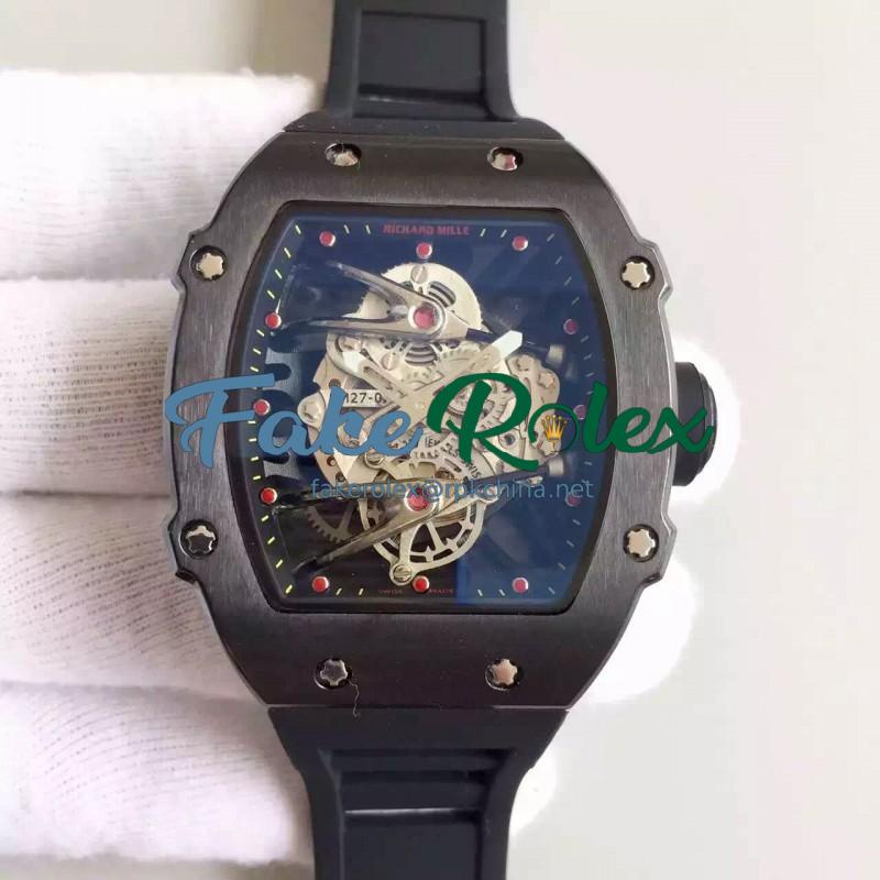 Replica Richard Mille RM27-02 PVD Black & Skeleton Dial M9015