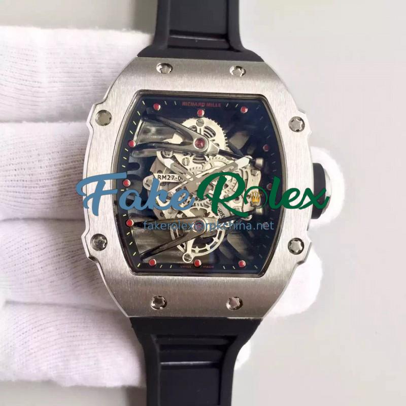 Replica Richard Mille RM27-02 Stainless Steel Black & Skeleton Dial M9015