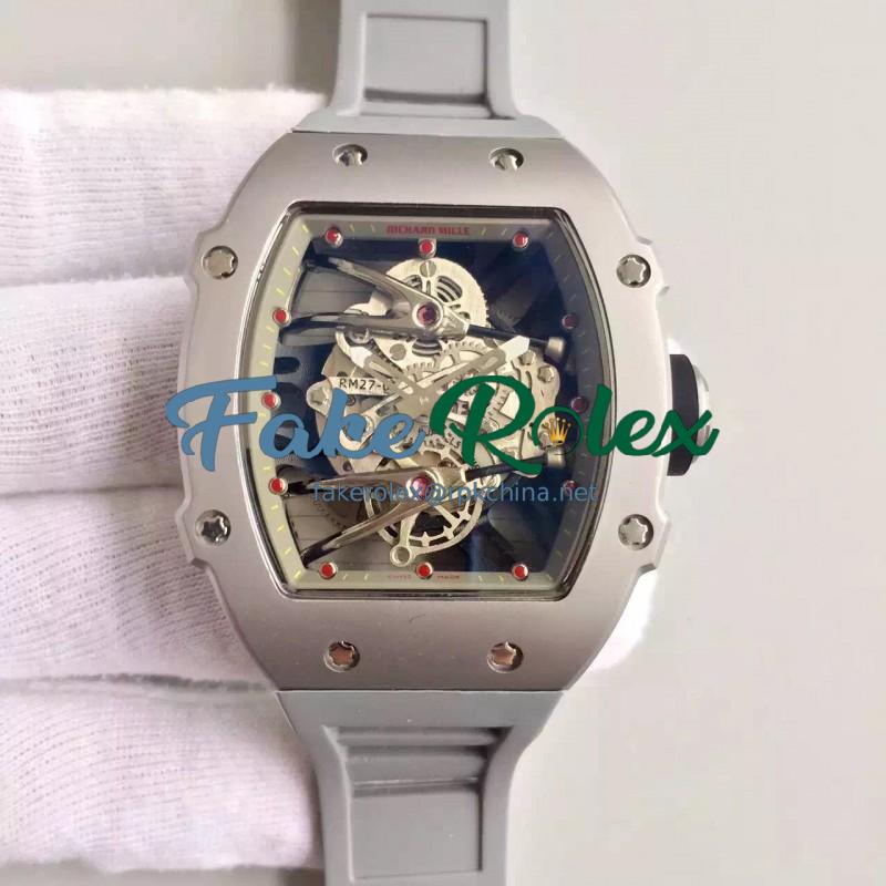 Replica Richard Mille RM27-02 Stainless Steel Grey & Skeleton Dial M9015