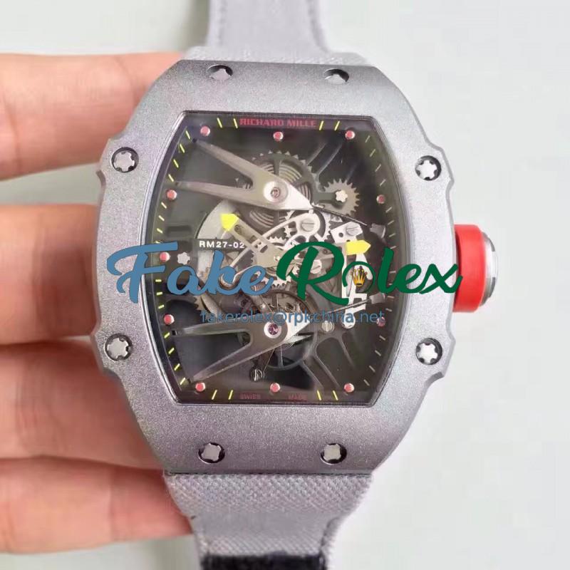 Replica Richard Mille RM27-02 Stainless Steel Black & Skeleton Dial M9015