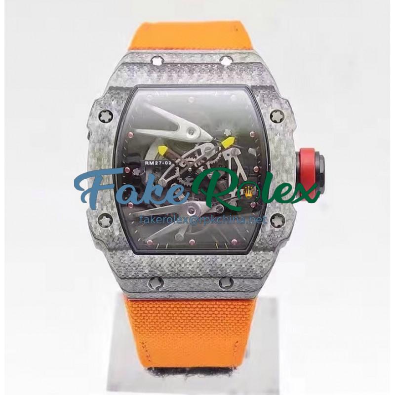 Replica Richard Mille RM27-02 Forged Carbon Black & Skeleton Dial M9015