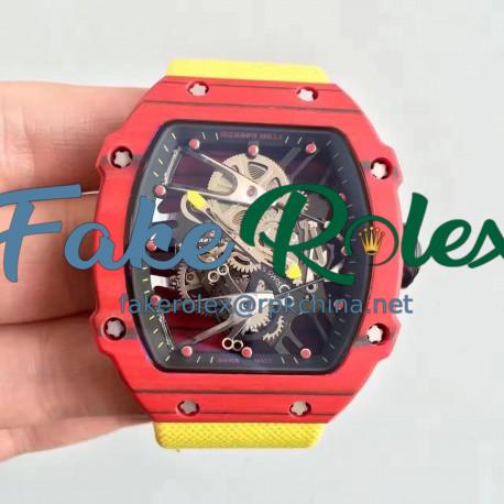 Replica Richard Mille RM27-02 KV Red Forged Carbon Black & Skeleton Dial M9015