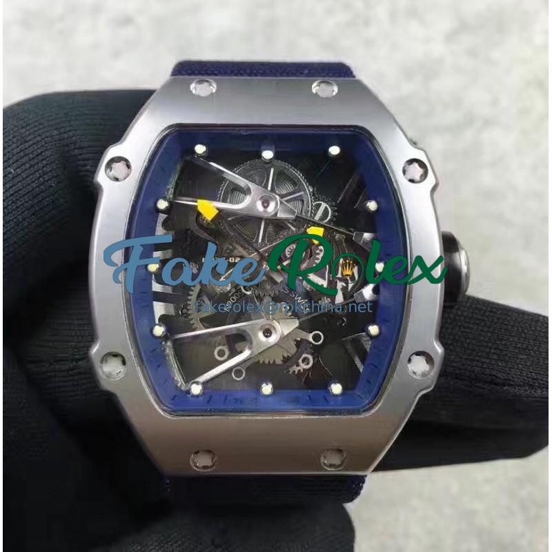 Replica Richard Mille RM27-02 Stainless Steel Blue & Skeleton Dial M9015