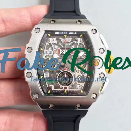 Replica Richard Mille RM011-03 KV V2 Stainless Steel Black Skeleton Dial Swiss 7750