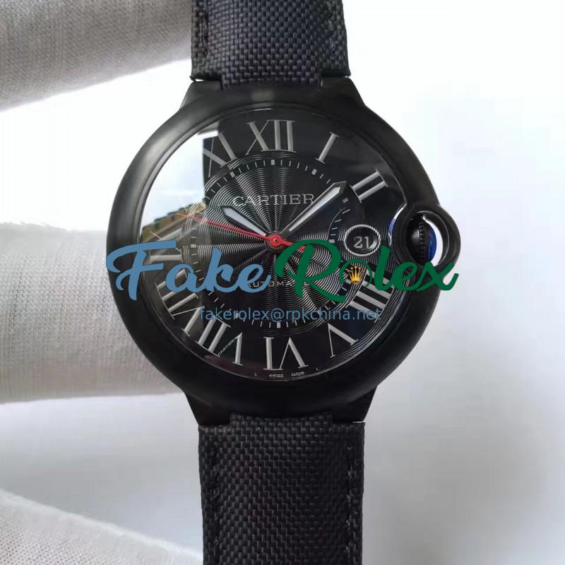 Replica Ballon Bleu De Cartier WSBB0015 42MM V6 PVD Black Dial Swiss 2824-2