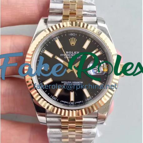 Replica Rolex Datejust 41 126333 41MM N Stainless Steel & Yellow Gold Black Dial Swiss 3235