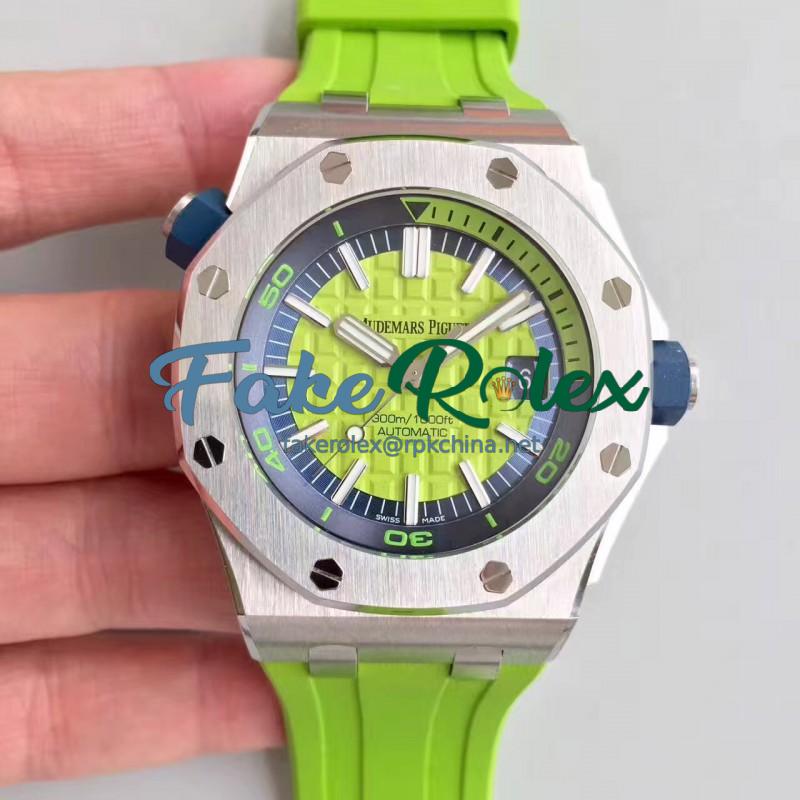 Replica Audemars Piguet Royal Oak Offshore Diver 15710ST.OO.A038CA.01 JF Stainless Steel Green Dial Swiss 3120