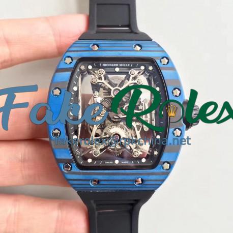 Replica Richard Mille RM50-27-01 NTPT KV Blue Forged Carbon Black & Skeleton Dial M9015