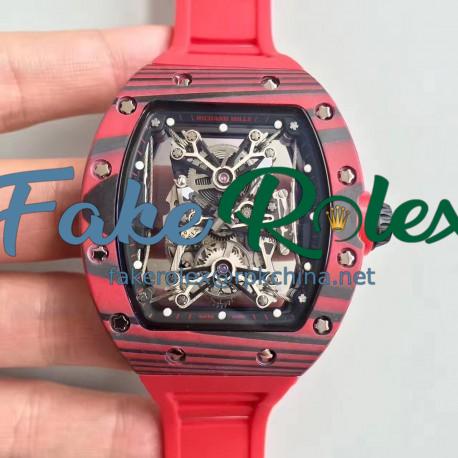 Replica Richard Mille RM50-27-01 NTPT KV Red Forged Carbon Black & Skeleton Dial M9015