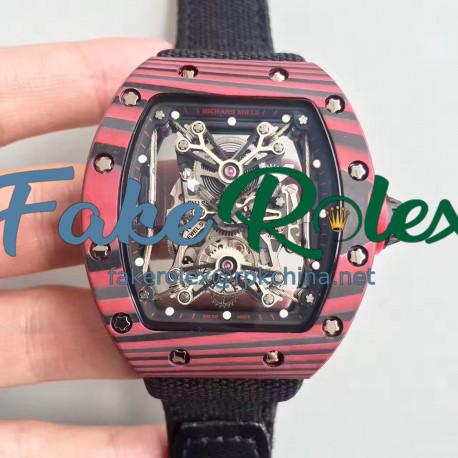 Replica Richard Mille RM50-27-01 NTPT KV Red Forged Carbon Black & Skeleton Dial M9015