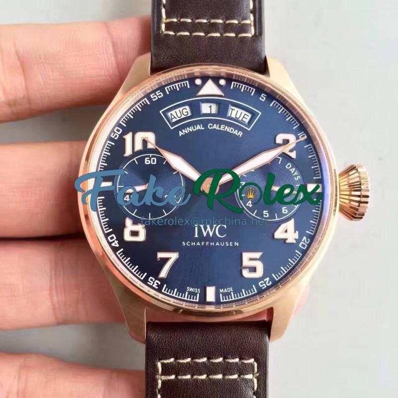 Replica Iwc Big Pilot Annual Calendar Le Petit Prince IW502701 YL Rose Gold Blue Dial Swiss 52850