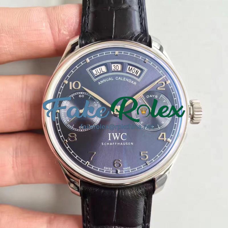 Replica IWC Portugieser Annual Calendar IW503502 YL Stainless Steel Blue Dial Swiss 52850