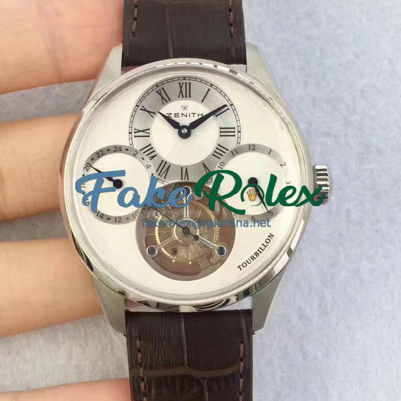 Replica Zenith El Primero Tourbillon BP Stainless Steel White Dial Swiss Tourbillon