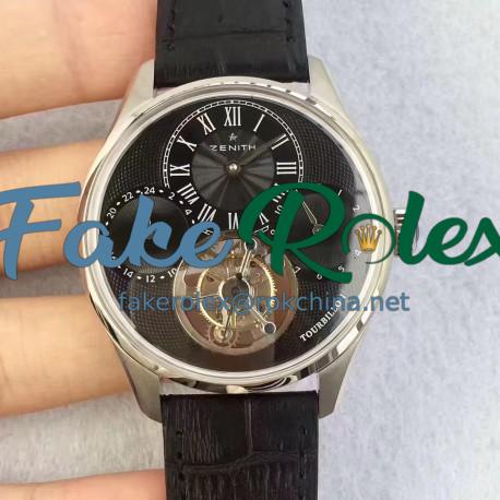 Replica Zenith El Primero Tourbillon BP Stainless Steel Black Dial Swiss Tourbillon