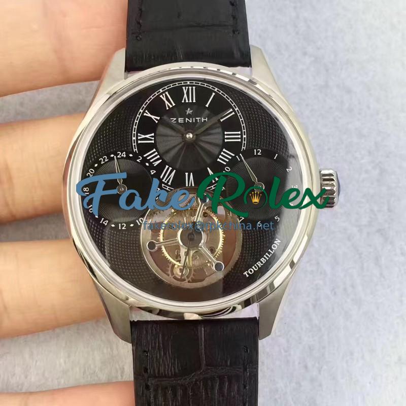 Replica Zenith El Primero Tourbillon BP Stainless Steel Black Dial Swiss Tourbillon