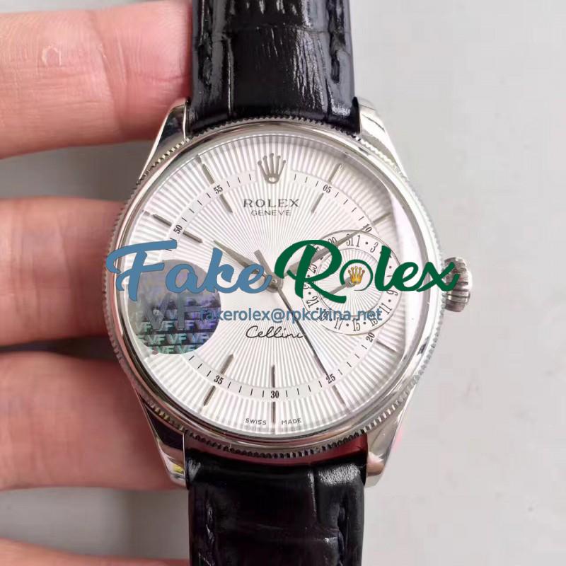 Replica Rolex Cellini Date 50519 VF Stainless Steel White Dial Swiss 3165