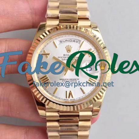 Replica Rolex Day-Date 40 228238 N Yellow Gold Rhodium Dial Swiss 3255