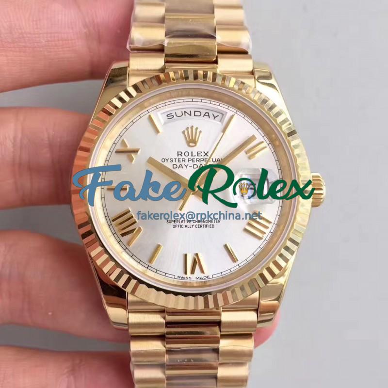 Replica Rolex Day-Date 40 228238 N Yellow Gold Rhodium Dial Swiss 3255