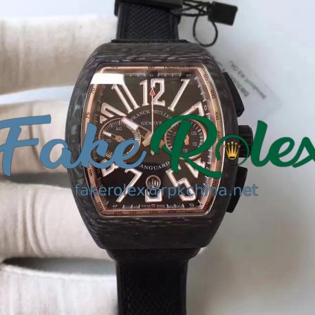 Replica Franck Muller Vanguard Carbon FM V 45 CC DT CB NR Forged Carbon Black & Gold Dial Swiss 7750