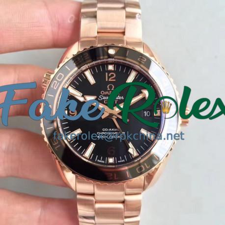 Replica Omega Seamaster Planet Ocean 600M GMT 232.63.44.22.01.001 XF Rose Gold Black Dial Swiss 8615