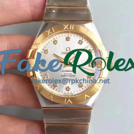 Replica Omega Constellation 123.20.38.21.52.002 38MM SSS Stainless Steel & Yellow Gold Rhodium Dial Swiss 8500