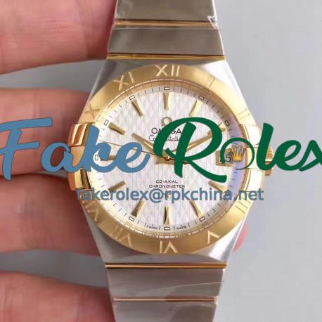 Replica Omega Constellation 123.20.38.21.02.009 38MM SSS Stainless Steel & Yellow Gold White Dial Swiss 8500