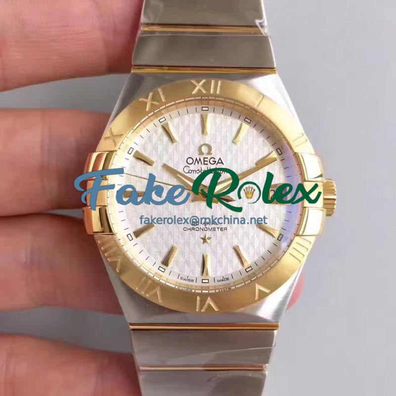 Replica Omega Constellation 123.20.38.21.02.009 38MM SSS Stainless Steel & Yellow Gold White Dial Swiss 8500