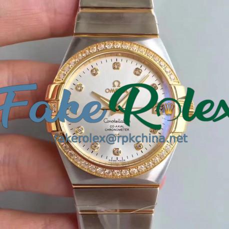 Replica Omega Constellation 123.25.38.21.52.002 38MM SSS Stainless Steel & Yellow Gold Rhodium Dial Swiss 8500