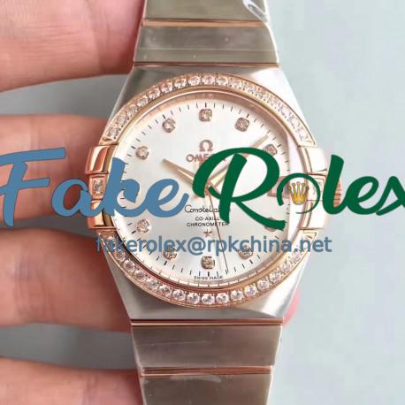 Replica Omega Constellation 123.25.38.21.52.001 38MM SSS Stainless Steel & Rose Gold Rhodium Dial Swiss 8500