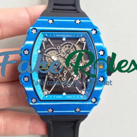 Replica Richard Mille RM35-01 Rafael Nadal KV Blue Forged Carbon Blue & Skeleton Dial M6T51