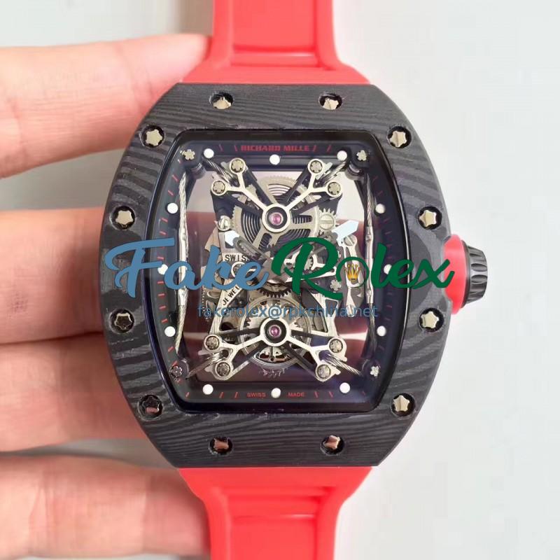 Replica Richard Mille RM50-27-01 NTPT KV Black Forged Carbon Black & Skeleton Dial M9015