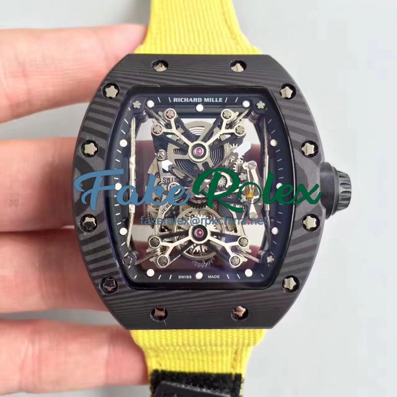 Replica Richard Mille RM50-27-01 NTPT KV Black Forged Carbon Black & Skeleton Dial M9015