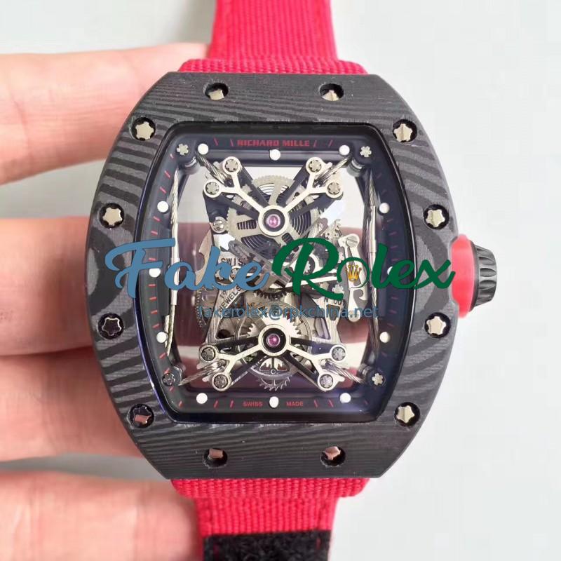 Replica Richard Mille RM50-27-01 NTPT KV Black Forged Carbon Black & Skeleton Dial M9015