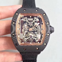 Replica Richard Mille RM50-27-01 NTPT KV Black Forged Carbon Gold & Skeleton Dial M9015