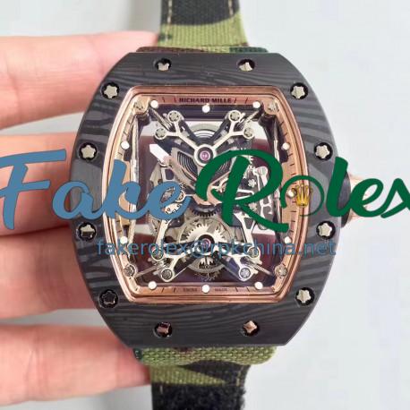 Replica Richard Mille RM50-27-01 NTPT KV Black Forged Carbon Gold & Skeleton Dial M9015