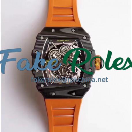 Replica Richard Mille RM35-02 Rafael Nadal KV Forged Carbon Black & Skeleton Dial M6T51